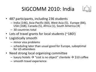 SIGCOMM 2010: India