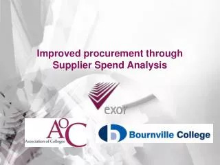 Improved procurement through Supplier Spend Analysis