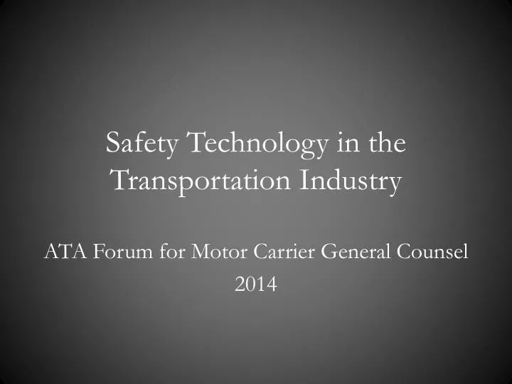 safety technology in the transportation industry