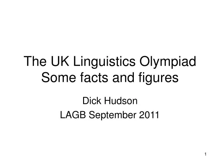 the uk linguistics olympiad some facts and figures