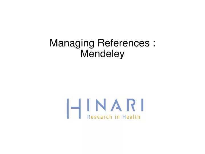 managing references mendeley