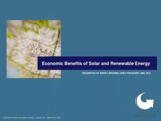 Economic Benefits of Solar and Renewable Energy
