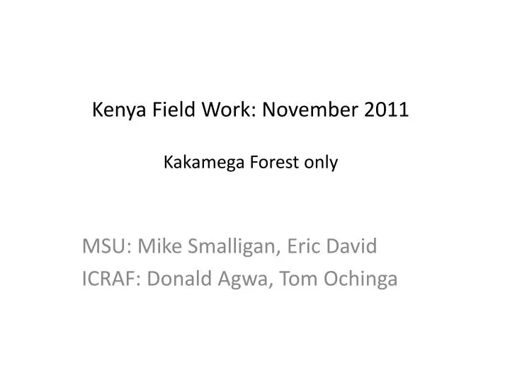 kenya field work november 2011 kakamega forest only