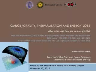 Gauge/gravity, thermalisation and energy loss