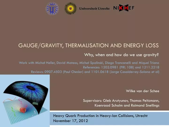 gauge gravity thermalisation and energy loss