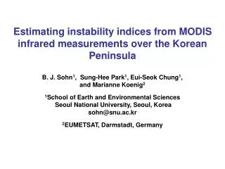 Estimating instability indices from MODIS infrared measurements over the Korean Peninsula