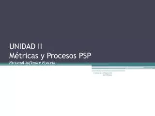 unidad ii m tricas y procesos psp personal software process