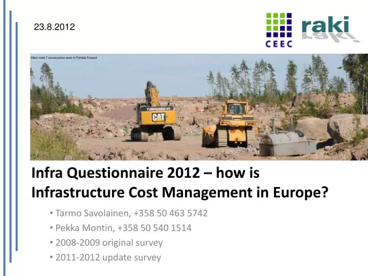 infra questionnaire 2012 how is infrastructure cost management in europe
