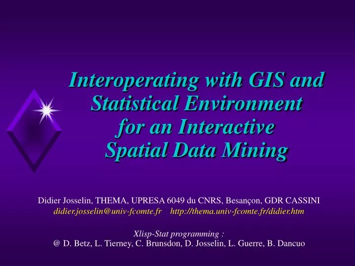 interoperating with gis and statistical environment for an interactive spatial data mining