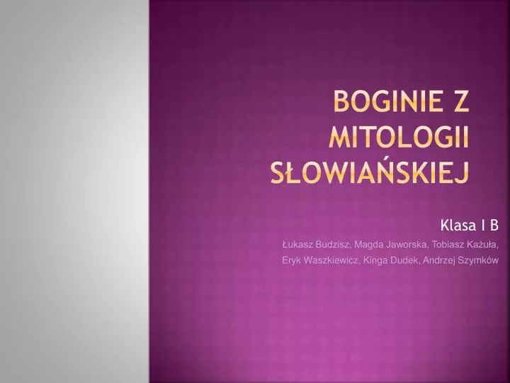 boginie z mitologii s owia skiej