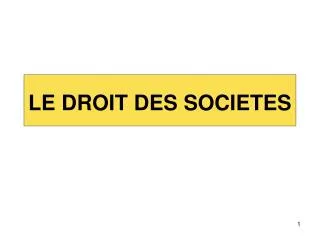 le droit des societes