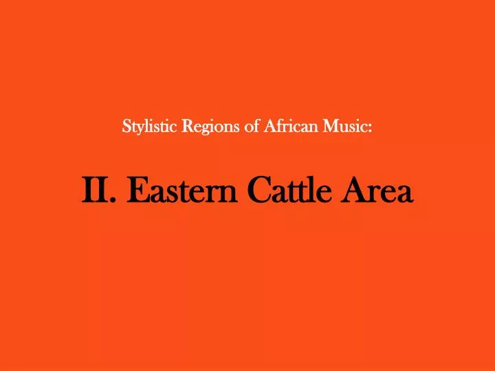 stylistic regions of african music