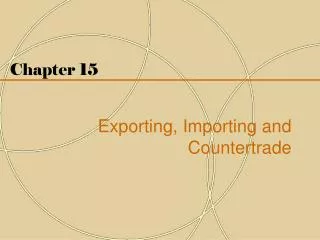 Chapter 15 Exporting, Importing and Countertrade