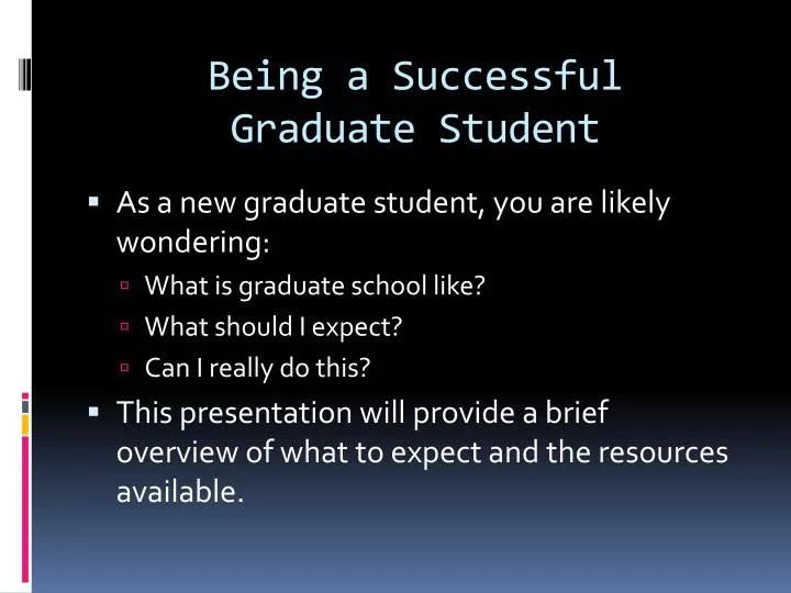 being a successful graduate student
