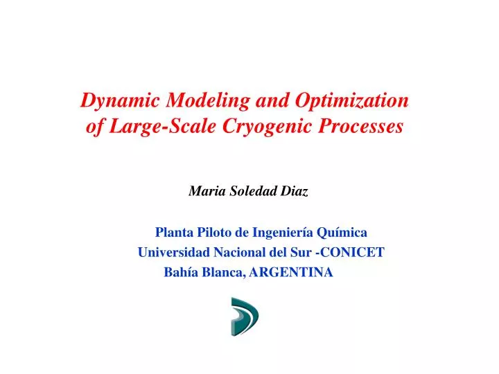 dynamic modeling and optimization of large scale cryogenic processes
