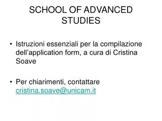 school of advanced studies