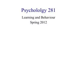Psychololgy 281