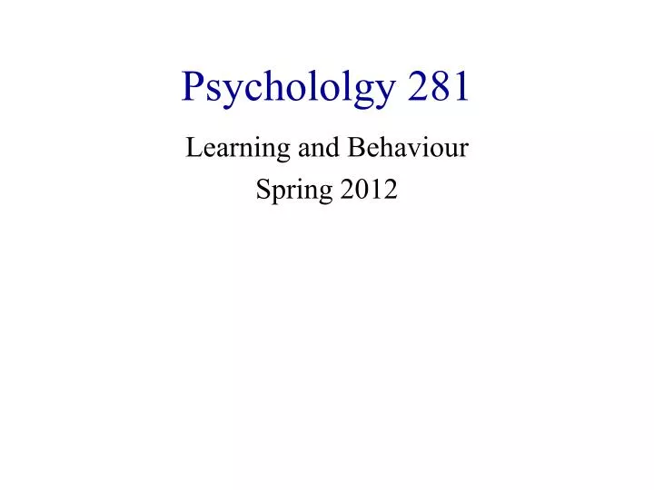 psychololgy 281