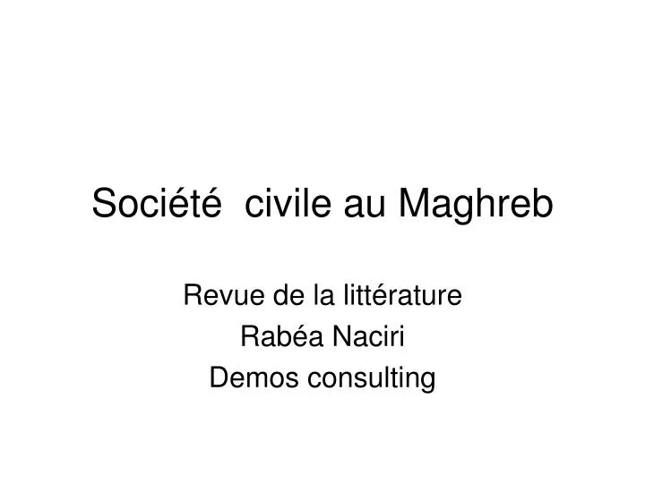 soci t civile au maghreb