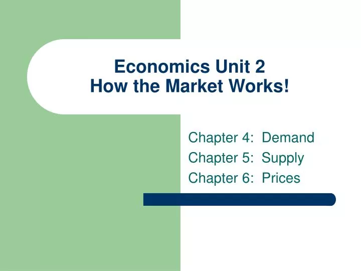 economics unit 2 how the market works