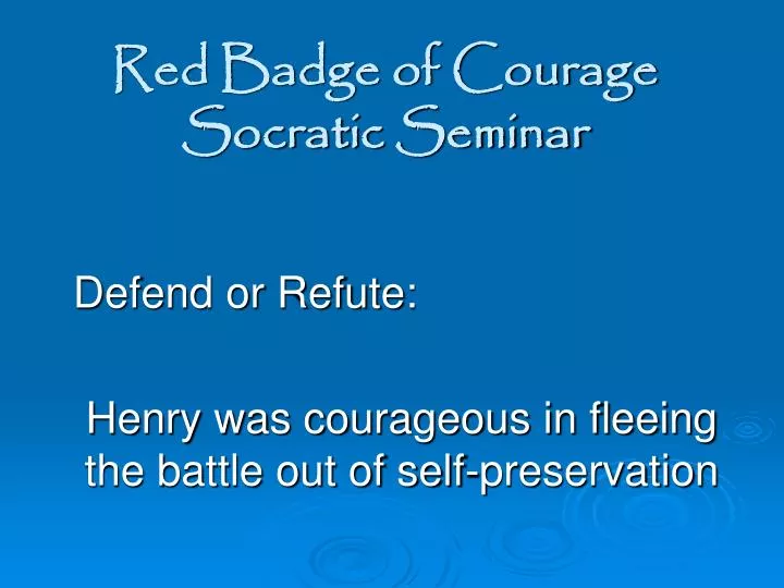 red badge of courage socratic seminar