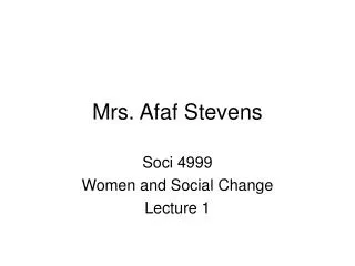 Mrs. Afaf Stevens
