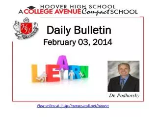 Daily Bulletin	 February 03, 2014