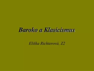 baroko a klasicismus