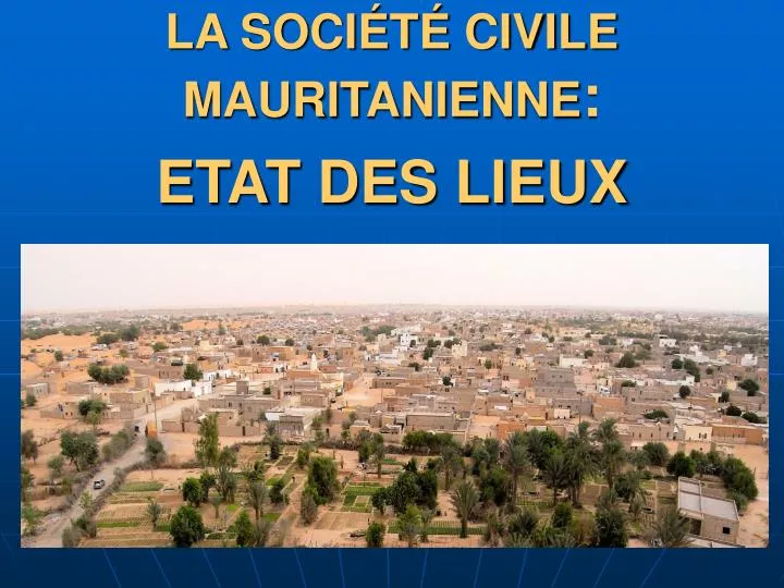 la soci t civile mauritanienne etat des lieux