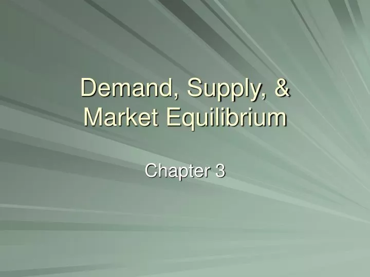 demand supply market equilibrium