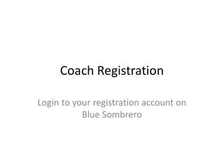 Coach Registration