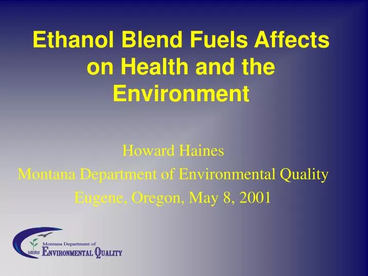 ethanol blend fuels affects on health and the environment
