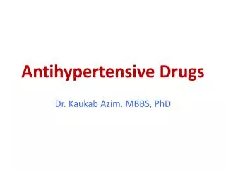 Antihypertensive Drugs