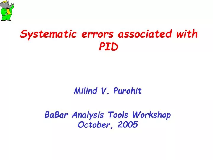systematic errors associated with pid