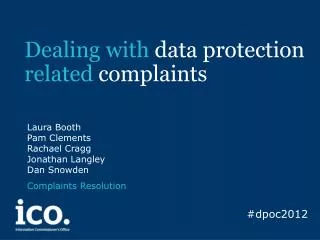 Dealing with data protection related complaints