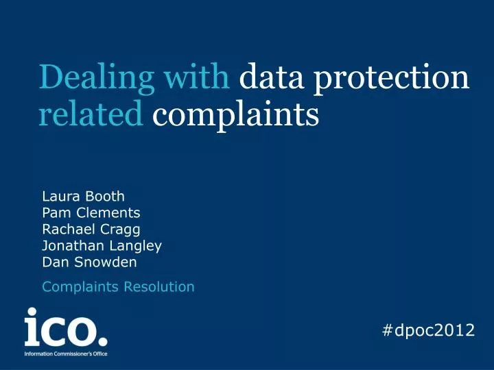 dealing with data protection related complaints