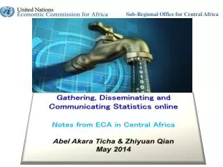 PRESENTATION MAP Part 1: Data Dissemination Sources of data to be disseminated