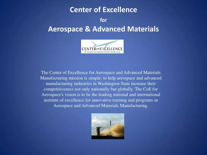 center of excellence for aerospace advanced materials