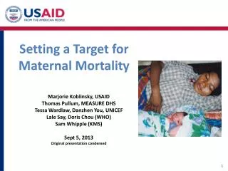Setting a Target for M aternal Mortality