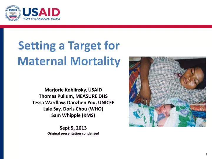 setting a target for m aternal mortality