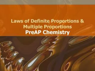 Laws of Definite Proportions &amp; Multiple Proportions