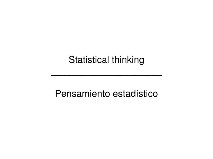 statistical thinking pensamiento estad stico