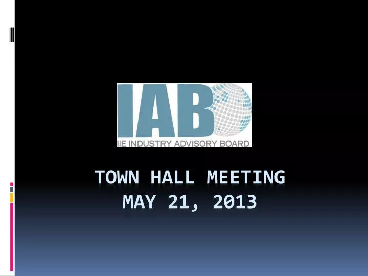 town hall meeting may 21 2013