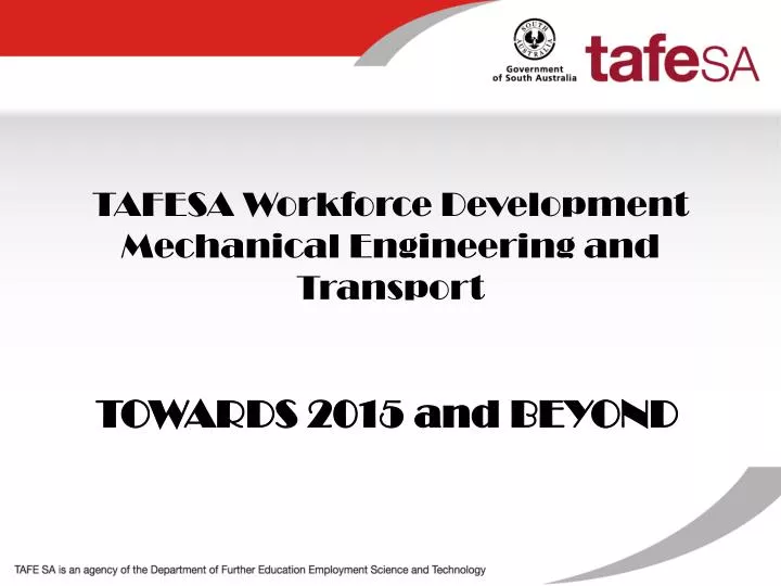 tafesa workforce development mechanical engineering and transport
