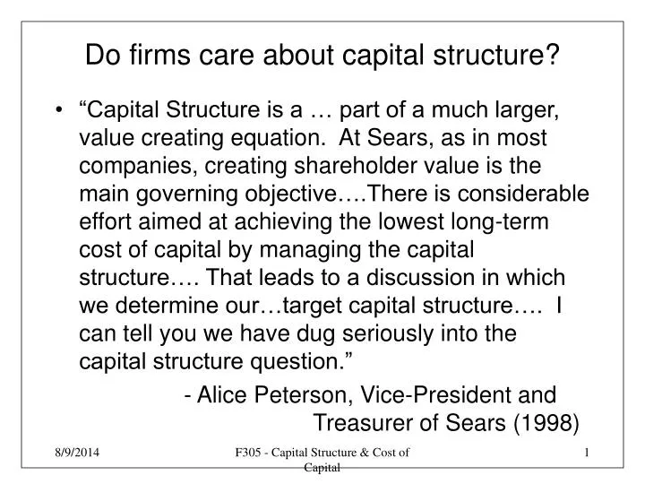 do firms care about capital structure
