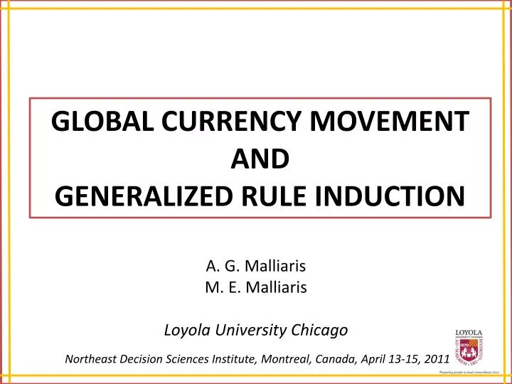 global currency movement and generalized rule induction