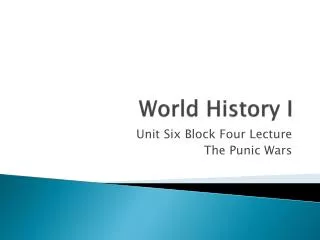 World History I