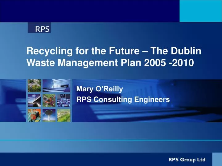 recycling for the future the dublin waste management plan 2005 2010