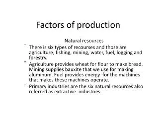 Factors of production