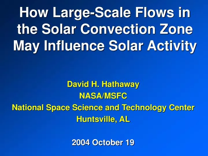 how large scale flows in the solar convection zone may influence solar activity